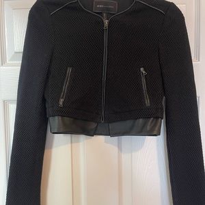 BCBGMAXAZRIA Duke Crop Jacket Black size XS